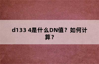 d133 4是什么DN值？如何计算？